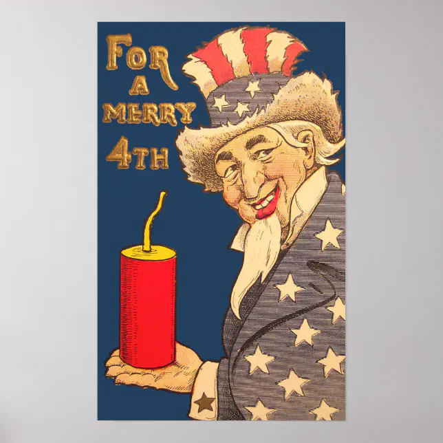 Vintage Uncle Sam 4th of July Poster | Zazzle