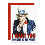 Vintage Uncle Sam - Come to my Party Invitation Vintage Uncle Sam - Come to my Party Invitation