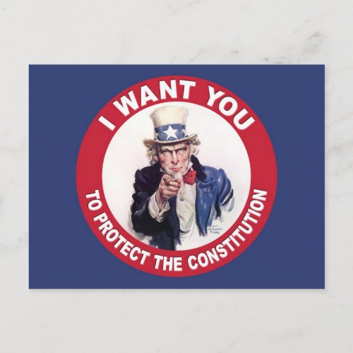 Vintage Uncle Sam I WANT YOU _ Constitution Postcard