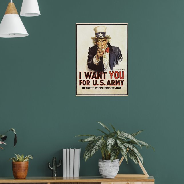 Vintage Uncle Sam I Want You WWI Propaganda USA Poster | Zazzle