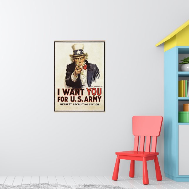 Vintage Uncle Sam I Want You WWI Propaganda USA Poster | Zazzle