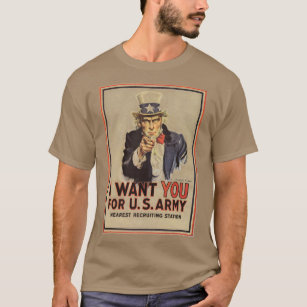 Vintage Uncle Sam I Want You WWI Propaganda USA T-Shirt