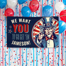Vintage Uncle Sam Military Going Away Party Banner