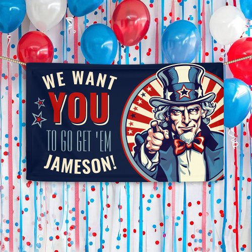 Vintage Uncle Sam Military Going Away Party Banner