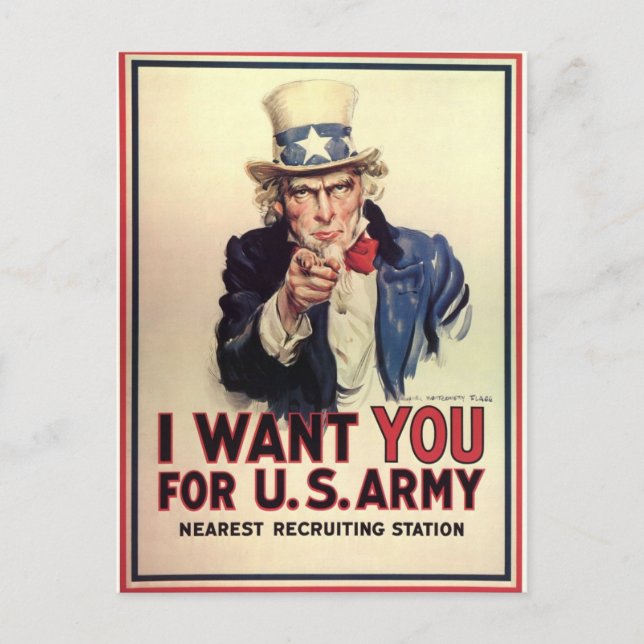 Vintage Uncle Sam Postcard (Front)
