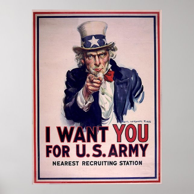 Vintage Uncle Sam Recruitment Poster (Front)