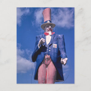 Vintage Uncle Sam Statue Postcard