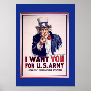 Vintage Uncle Sam War Poster