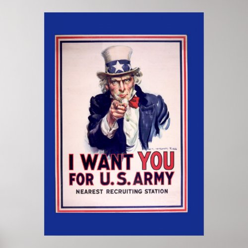 Vintage Uncle Sam War Poster