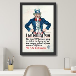 Vintage Uncle Sam World War I Army Poster