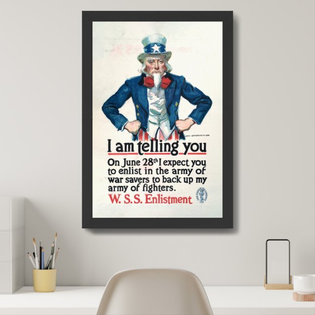 Vintage Uncle Sam World War I Army Poster (Home Office)