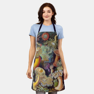 Vintage Underwater Sea Anemones by Ernst Haeckel Apron