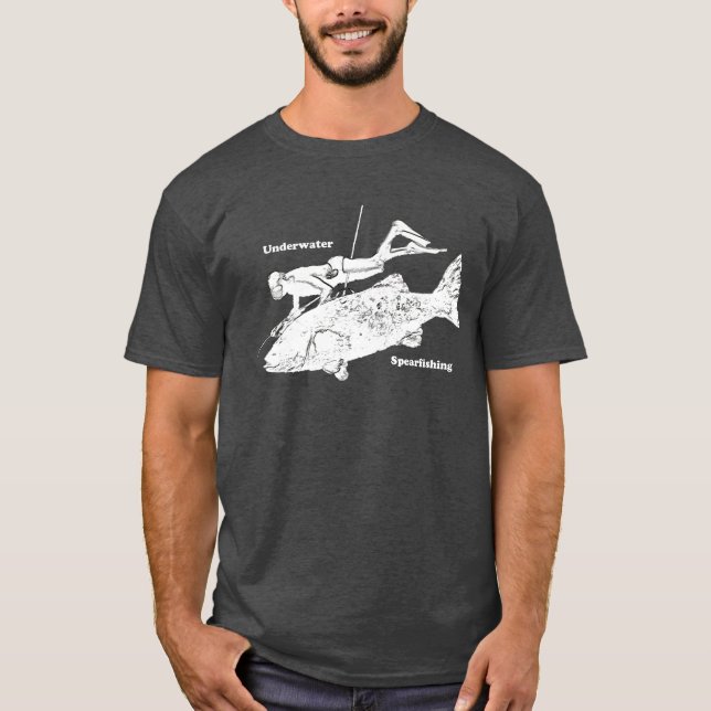 Vintage Underwater Spearfishing Free Diver T-Shirt (Front)