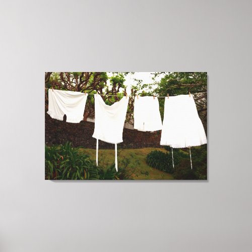 Vintage underwear laundry canvas print