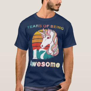 Vintage Unicorn 17 Year Of Being Awesome 17th Birt T-Shirt