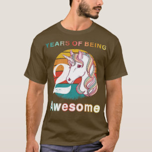 Vintage Unicorn 2 Year Of Being Awesome 2nd Birthd T-Shirt