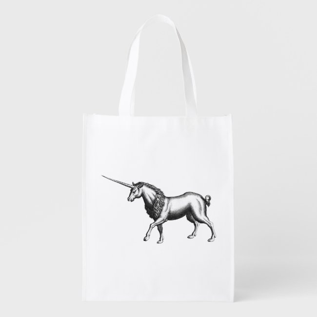 Vintage Unicorn Grocery Bag