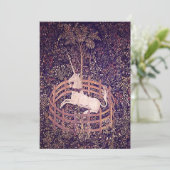Vintage Unicorn In Captivity Tapestry Invitations (Standing Front)