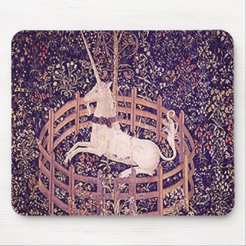 Vintage Unicorn In Captivity Tapestry Mouse Pad