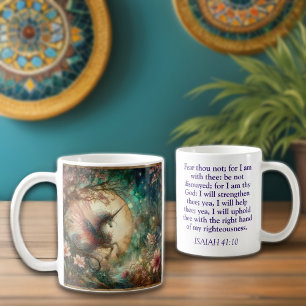 Vintage Unicorn Isaiah 41:10 Scripture Christian Coffee Mug