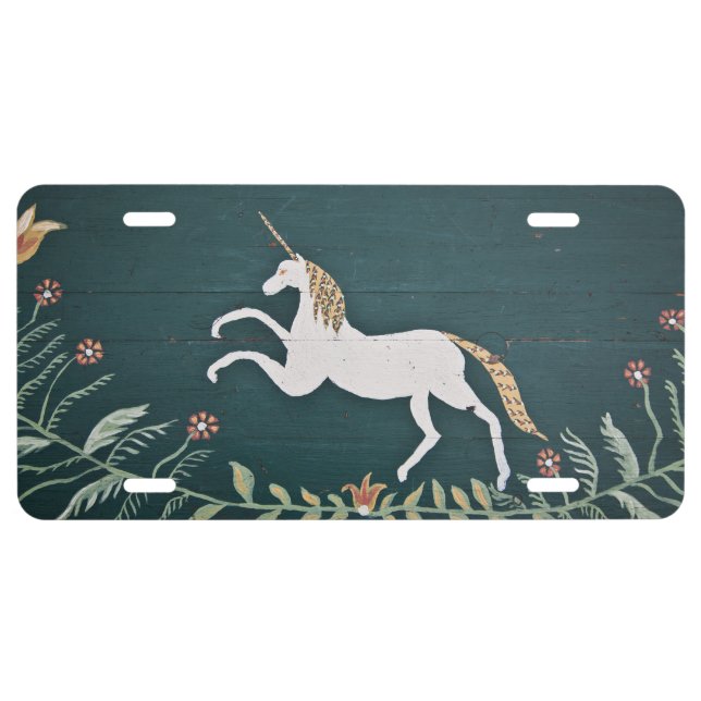 Vintage unicorn license plate (Front)