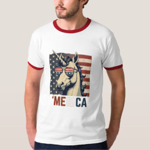 Vintage unicorn Merica 4th of july patriotic T-Shirt