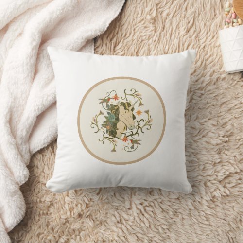 Vintage Unicorn Pillow