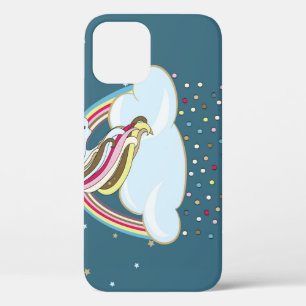 Vintage Unicorn: Rainbow Clouds Illustration iPhone 12 Case