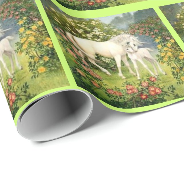 Vintage Unicorns Gift Wrapping Paper (Roll Corner)