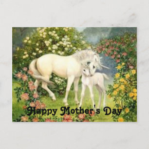 Vintage Unicorns Mother's Day Postcard