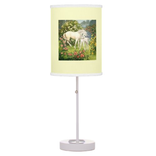 Vintage Unicorns Table Lamp