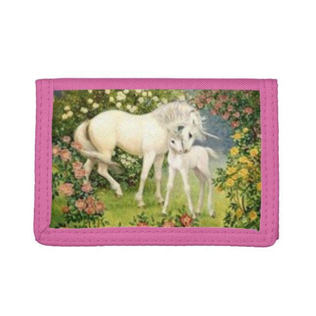 Vintage Unicorns Trifold Wallet (Front)