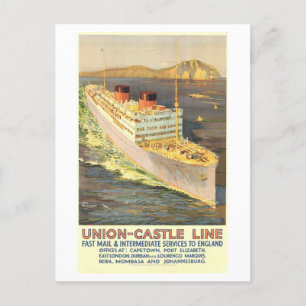 Vintage Union-Castle Line Mail Delivery Postcard