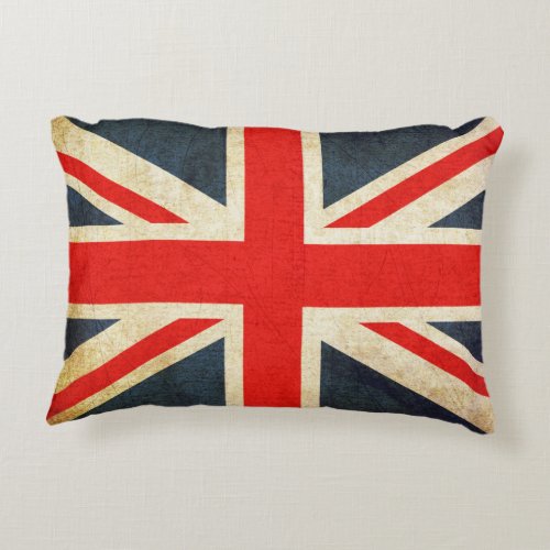 Vintage Union Jack British Flag Accent Pillow