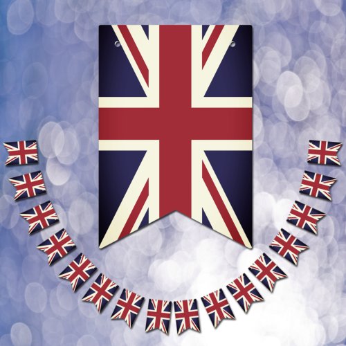 Vintage Union Jack British Flag bunting UK banner