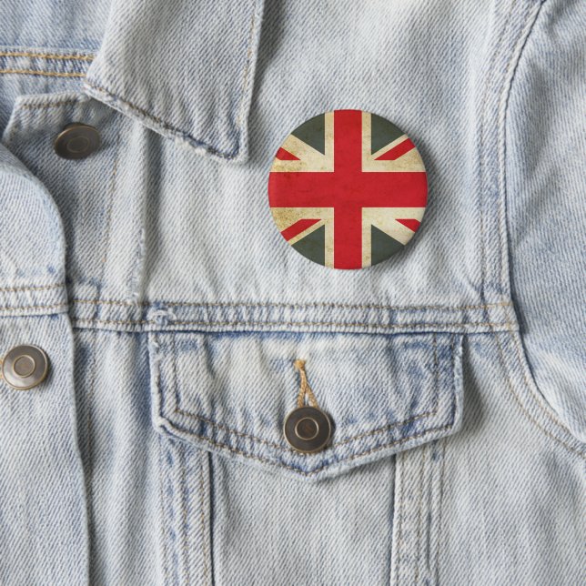 Vintage Union Jack British Flag Button (In Situ)