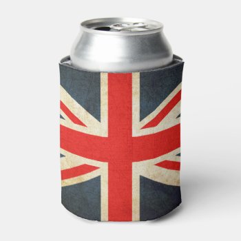 Vintage Union Jack British Flag Can Cooler by bestgiftideas at Zazzle