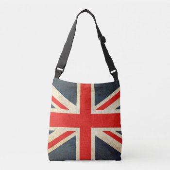 Vintage Union Jack British Flag Crossbody Bag by bestipadcasescovers at Zazzle