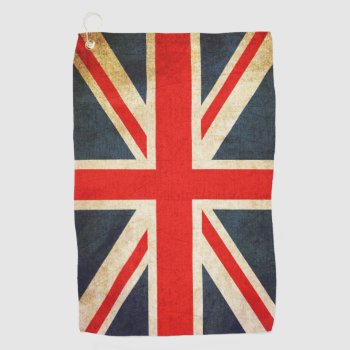 Vintage Union Jack British Flag Golf Towel by bestipadcasescovers at Zazzle