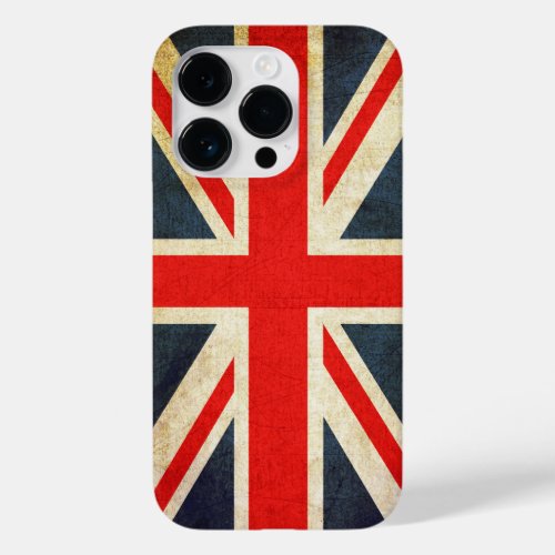 Vintage Union Jack British Flag iPhone 14 Pro Case