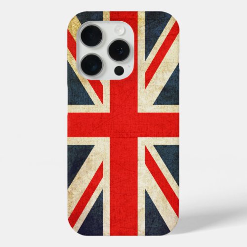 Vintage Union Jack British Flag iPhone 15 Pro Case