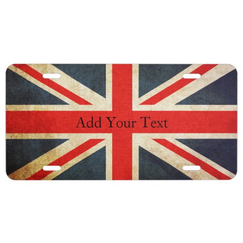 Vintage Union Jack British Flag License Plate