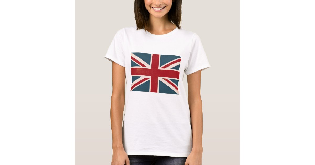 VINTAGE UNION JACK BRITISH FLAG T-SHIRT | Zazzle