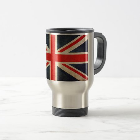 Vintage Union Jack British Flag Travel Mug