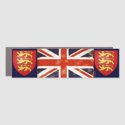 Vintage Union Jack Coat Of Arms Car Magnet