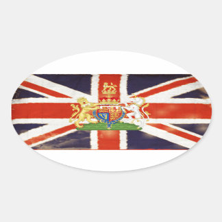 Vintage Union Jack Coat of Arms Sticker