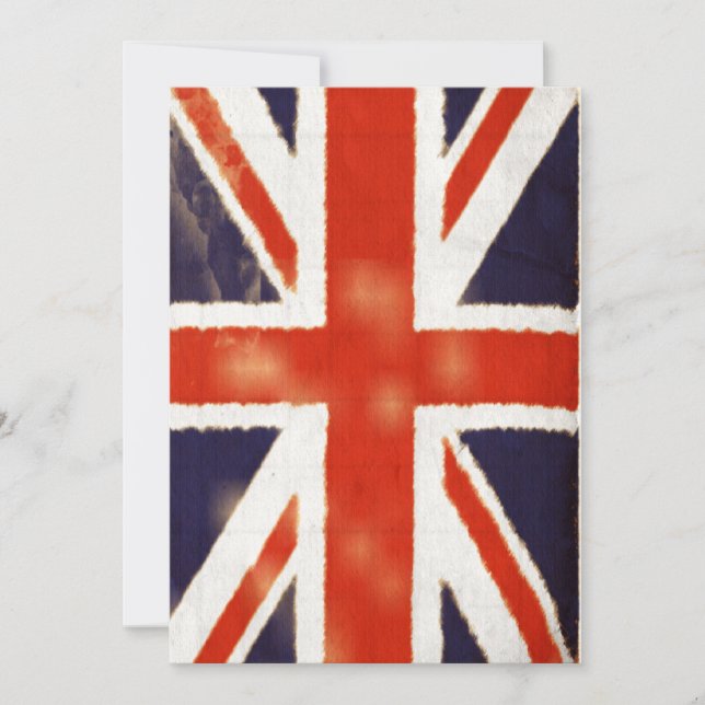 Vintage Union Jack Custom Invitation (Vertical) (Front)