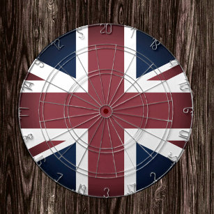 Vintage Union Jack Dartboard, UK, British Flag Dart Board
