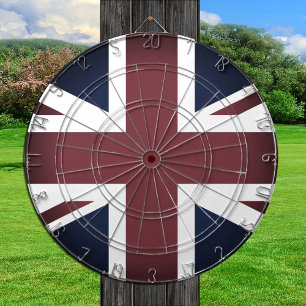 Vintage Union Jack Dartboard, UK, British Flag Dart Board