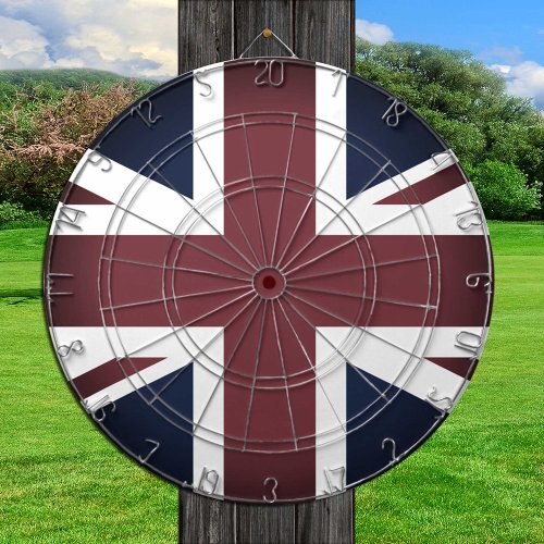 Vintage Union Jack Dartboard UK British Flag Dart Board